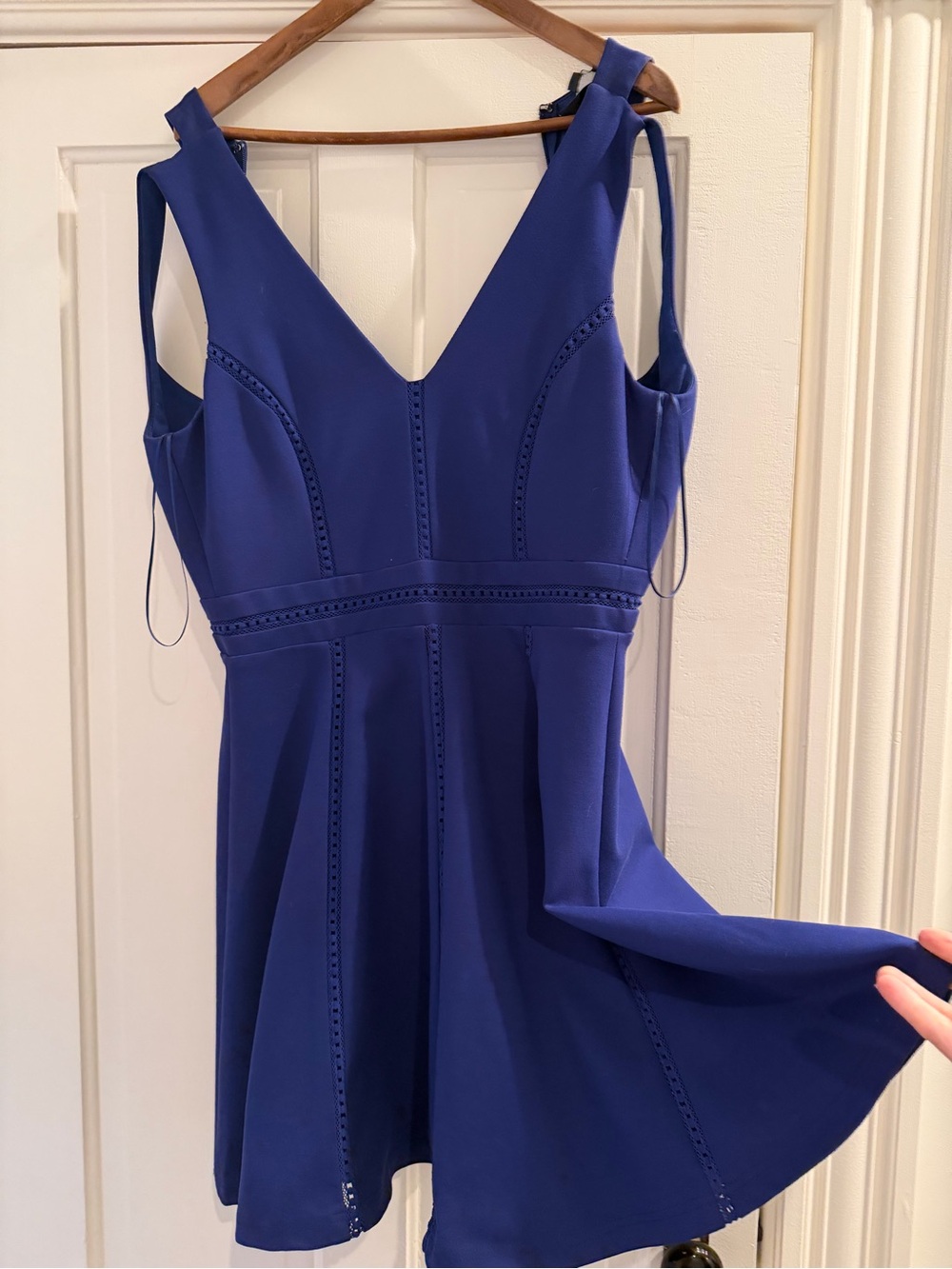 Adelyn Rae Royal Blue V-Neck Fit & Flare Mini Dress